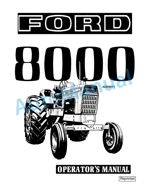 Ford New Holland 8000 Tractor Operation and Maintenance Manual 42800011