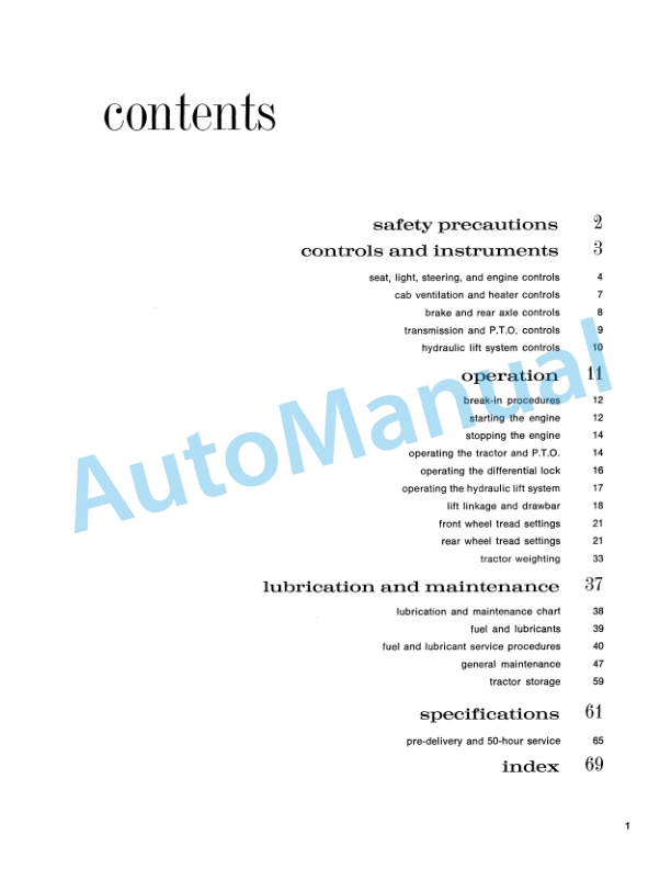 Alternative view of Ford New Holland 8000 Tractor Operation and Maintenance Manual 42800011