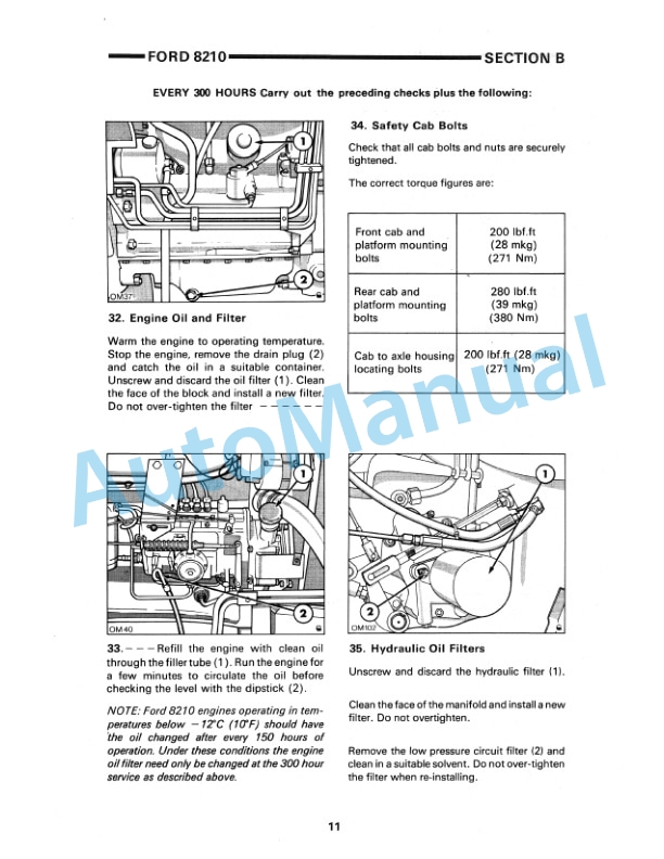 Ford New Holland 8210 Series 10 Tractor Operation and Maintenance Manual 42821010 4 Ford New Holland 8210 Series 10 Tractor Operation and Maintenance Manual 42821010-4
