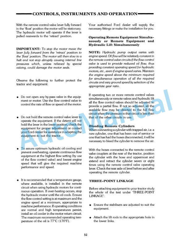 Ford New Holland 8210 Series II Tractor Operation and Maintenance Manual 42821011 3 Ford New Holland 8210 Series II Tractor Operation and Maintenance Manual 42821011-3