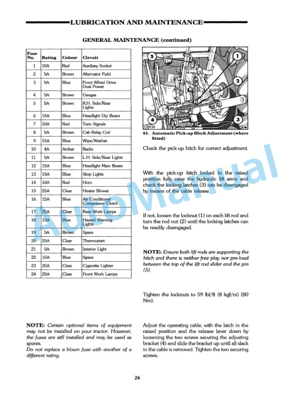 Ford New Holland 8210 Series II Tractor Operation and Maintenance Manual 42821011 5 Ford New Holland 8210 Series II Tractor Operation and Maintenance Manual 42821011-5