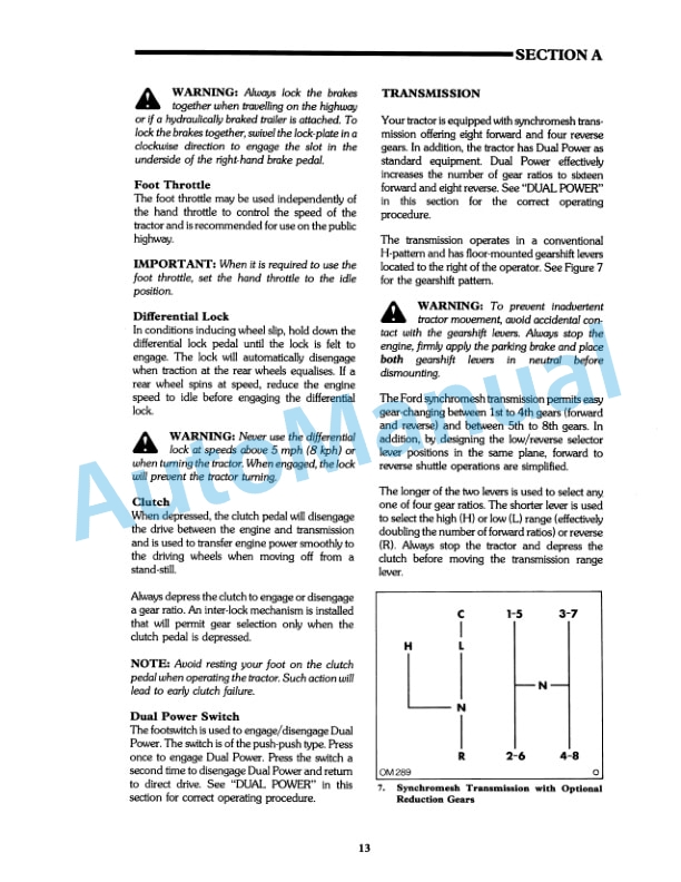 Alternative view of Ford New Holland 8210 With Electro-Link Hydraulic Control Operation and Maintenance Manual 42821012