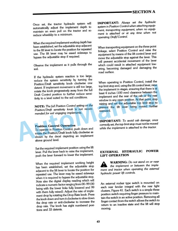 Ford New Holland 8210 With Electro-Link Hydraulic Control Operation and Maintenance Manual 42821012 3 Ford New Holland 8210 With Electro-Link Hydraulic Control Operation and Maintenance Manual 42821012 - Image 3