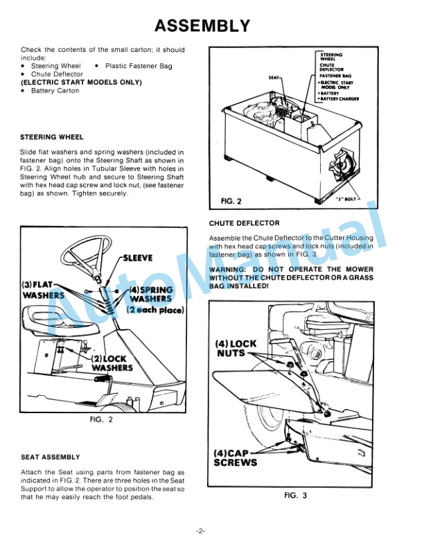 Ford New Holland 830, 1130 Rider Mower Tractor Operation and Maintenance Manual 42083020 2 Ford New Holland 830, 1130 Rider Mower Tractor Operation and Maintenance Manual 42083020-2