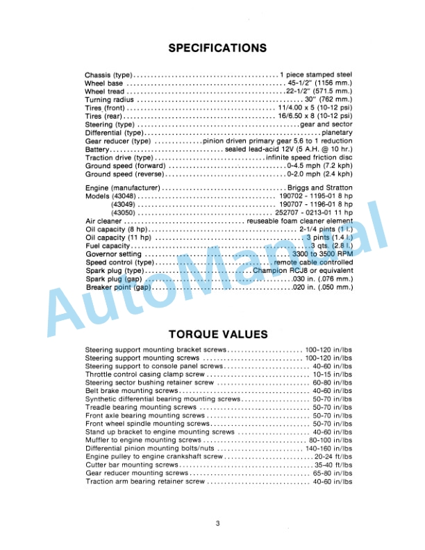 Alternative view of Ford New Holland 830, 1130 Series Rider Mower Tractor Service Manual 40083010