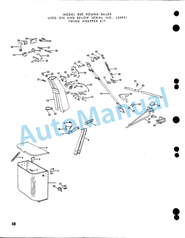 Ford New Holland 850 Round Baler Service Parts Catalogue 5085015 5 Ford New Holland 850 Round Baler Service Parts Catalogue 5085015-5