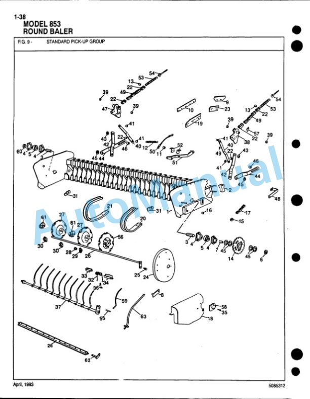 Ford New Holland 853 Round Baler Service Parts Catalogue 5085312 2 Ford New Holland 853 Round Baler Service Parts Catalogue 5085312-2