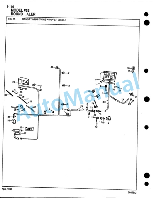 Ford New Holland 853 Round Baler Service Parts Catalogue 5085312 4 Ford New Holland 853 Round Baler Service Parts Catalogue 5085312-4