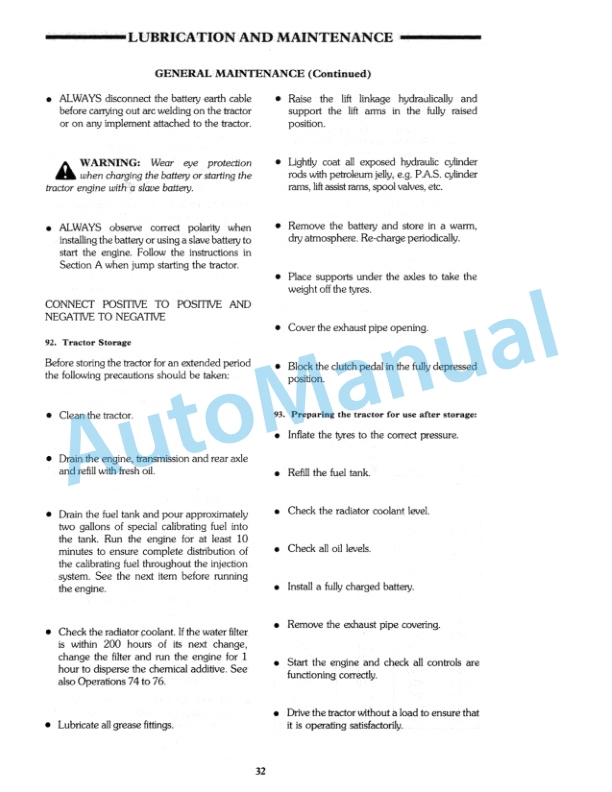 Ford New Holland 8530, 8630, 8730, 8830 Tractor Operation and Maintenance Manual 42853040 5 Ford New Holland 8530, 8630, 8730, 8830 Tractor Operation and Maintenance Manual 42853040-5