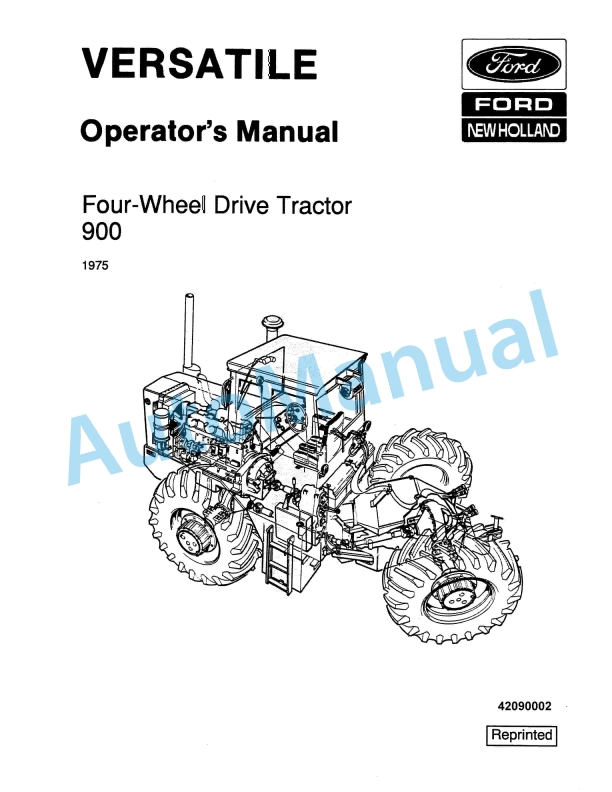 Ford New Holland 900 4WD Tractor Operation and Maintenance Manual 42090002