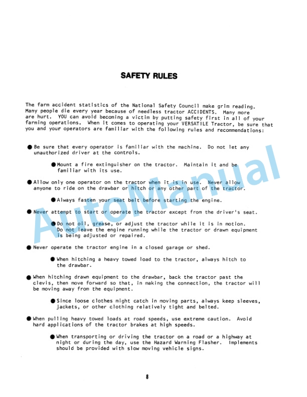 Alternative view of Ford New Holland 900 4WD Tractor Operation and Maintenance Manual 42090002