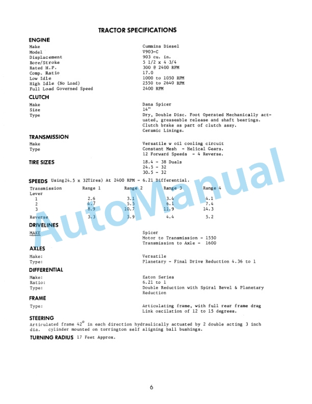 Ford New Holland 900 4WD Tractor Operation and Maintenance Manual 42090004 2 Ford New Holland 900 4WD Tractor Operation and Maintenance Manual 42090004-2