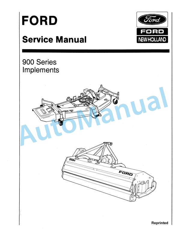 Ford New Holland 900 Series Implement Service Manual 40090090