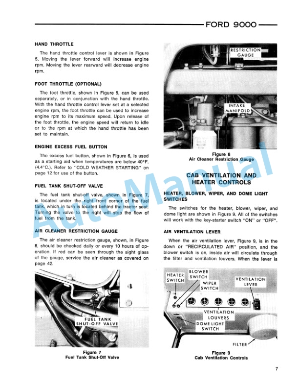 Ford New Holland 9000 Tractor Operation and Maintenance Manual 42900010 2 Ford New Holland 9000 Tractor Operation and Maintenance Manual 42900010-2