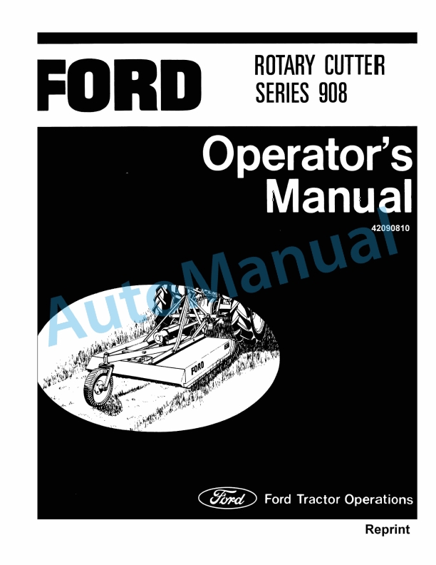Ford New Holland 908 Series Rotary Cutter Operation and Maintenance Manual 42090810