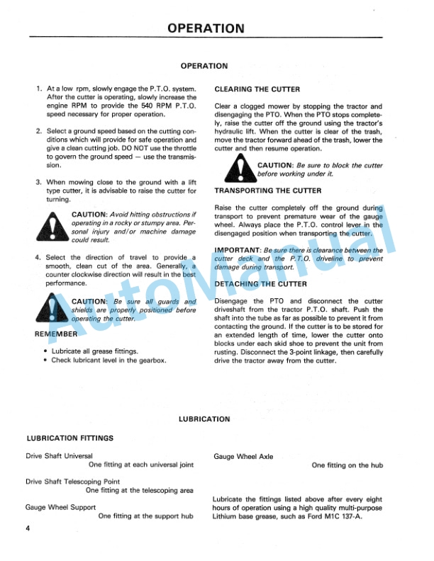 Ford New Holland 939 Series 60 Inch Rotary Cutter Operation and Maintenance Manual 42886011 3 Ford New Holland 939 Series 60 Inch Rotary Cutter Operation and Maintenance Manual 42886011-3