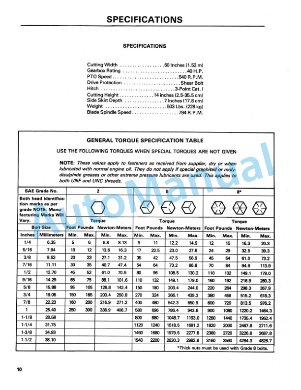 Ford New Holland 939 Series 60 Inch Rotary Cutter Operation and Maintenance Manual 42886011 5 Ford New Holland 939 Series 60 Inch Rotary Cutter Operation and Maintenance Manual 42886011-5