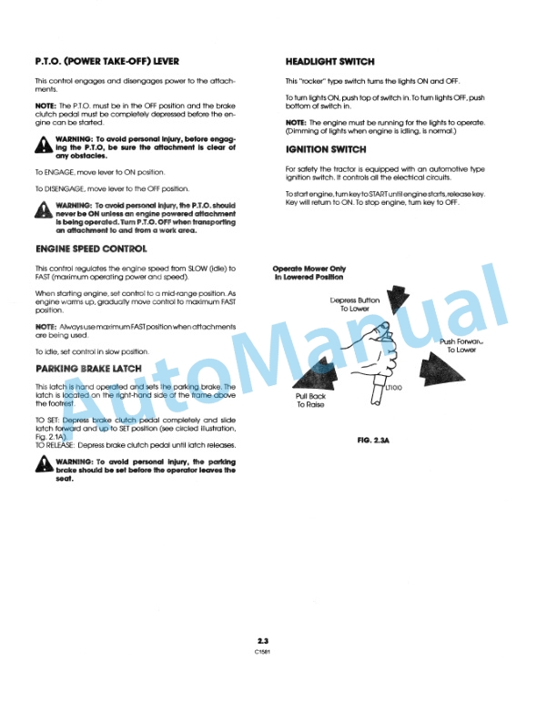 Ford New Holland 9607427 LT8, 9607428 LT12 Lawn Tractor Operation and Maintenance Manual 42640820 2 Ford New Holland 9607427 LT8, 9607428 LT12 Lawn Tractor Operation and Maintenance Manual 42640820-2