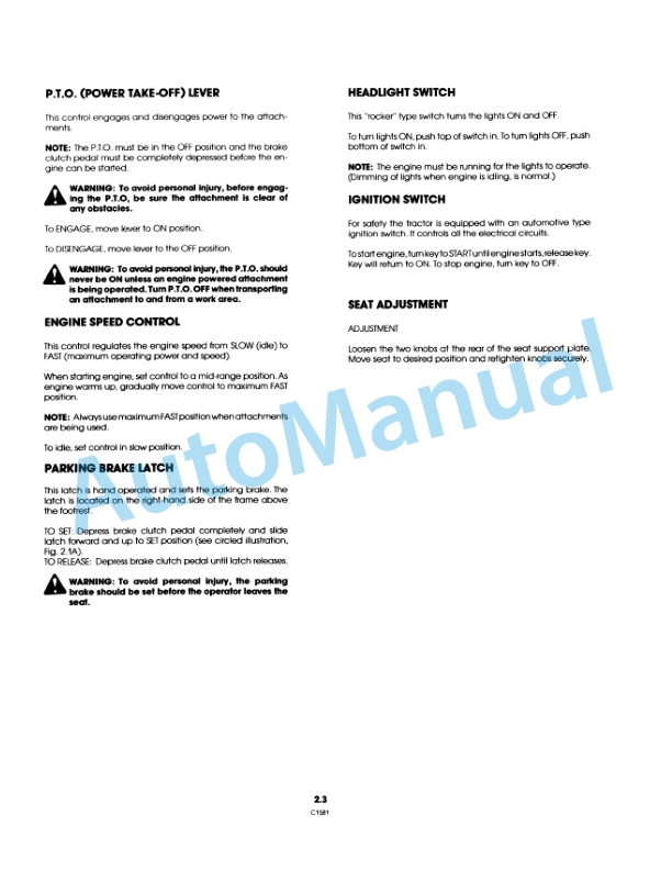 Alternative view of Ford New Holland 9607427 LT8, 9618813 LT12 Lawn Tractor Operation and Maintenance Manual 42640840