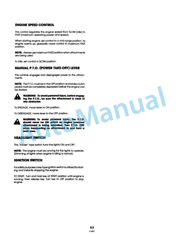 Ford New Holland 9607429 LT12H Lawn Tractor Operation and Maintenance Manual 42641210 2 Ford New Holland 9607429 LT12H Lawn Tractor Operation and Maintenance Manual 42641210-2
