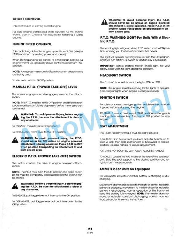 Alternative view of Ford New Holland 9607430 YT12.5, 9607431 YT16 Yard Tractor Operation and Maintenance Manual 42641066