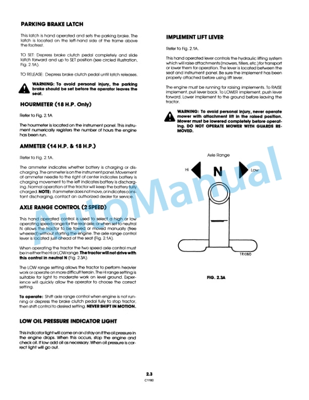 Alternative view of Ford New Holland 9607434 LGT14H, 9607435 LGT18H Garden Tractor Operation and Maintenance Manual 42641420