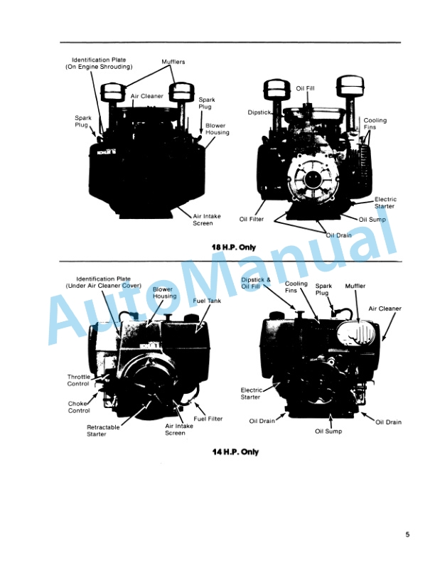 Ford New Holland 9607434 LGT14H, 9607435 LGT18H Garden Tractor Operation and Maintenance Manual 42641420 5 Ford New Holland 9607434 LGT14H, 9607435 LGT18H Garden Tractor Operation and Maintenance Manual 42641420 - Image 5