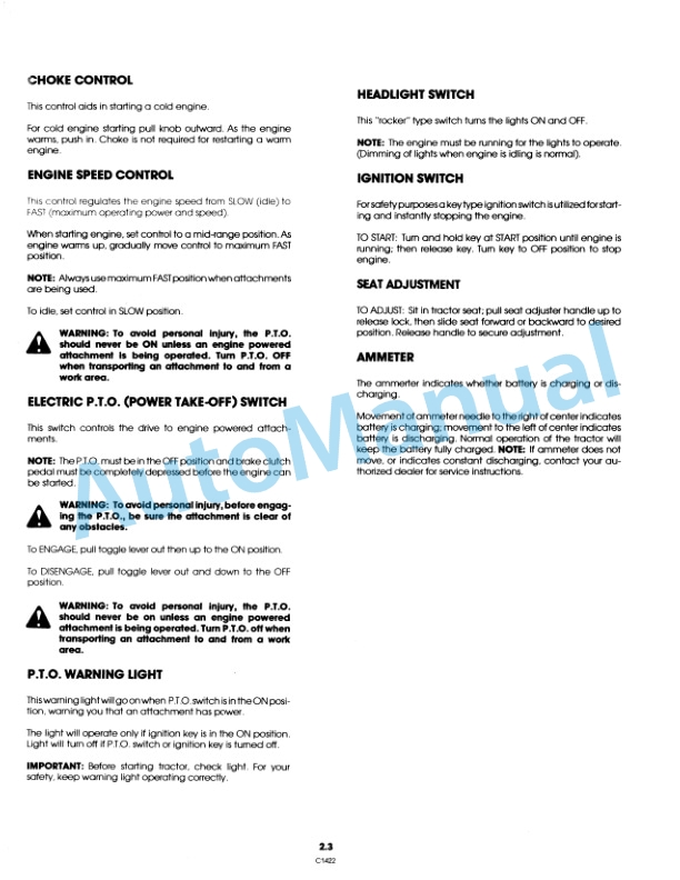 Alternative view of Ford New Holland 9607481 YT 16H Yard Tractor Operation and Maintenance Manual 42001615