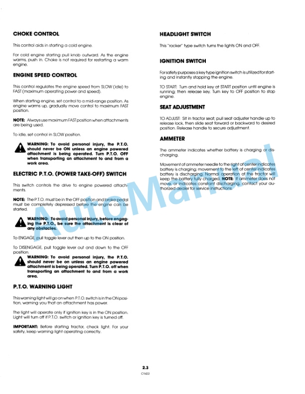 Alternative view of Ford New Holland 9800687 YT 16H Yard Tractor Operation and Maintenance Manual 42001616