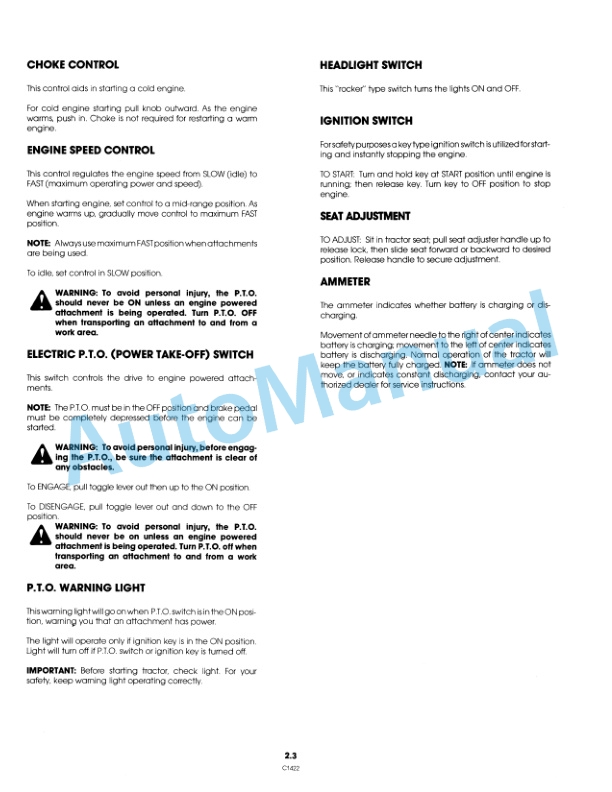 Alternative view of Ford New Holland 9800688 YT 18H Yard Tractor Operation and Maintenance Manual 42001812