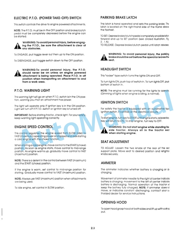Ford New Holland 9809213 LT10A Lawn Tractor Operation and Maintenance Manual 42640010 2 Ford New Holland 9809213 LT10A Lawn Tractor Operation and Maintenance Manual 42640010-2