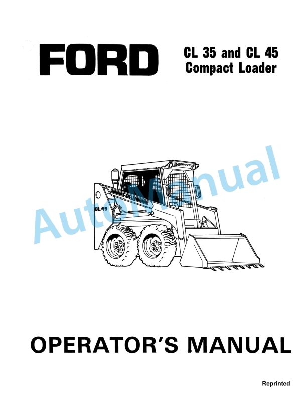 Ford New Holland CL 35, CL 45 Compact Loader Operation and Maintenance Manual 42003521