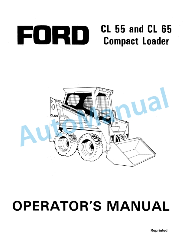 Ford New Holland CL 55, CL 65 Compact Loader Operation and Maintenance Manual 42005520