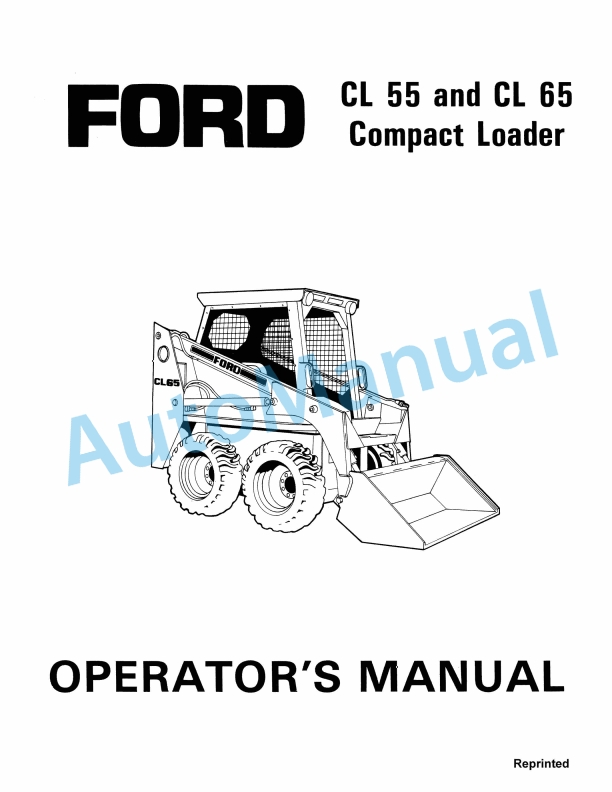 Ford New Holland CL 55, CL 65 Compact Loader Operation and Maintenance Manual 42005521