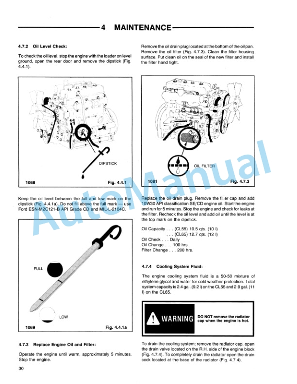 Ford New Holland CL 55, CL 65 Compact Loader Operation and Maintenance Manual 42005521 4 Ford New Holland CL 55, CL 65 Compact Loader Operation and Maintenance Manual 42005521-4