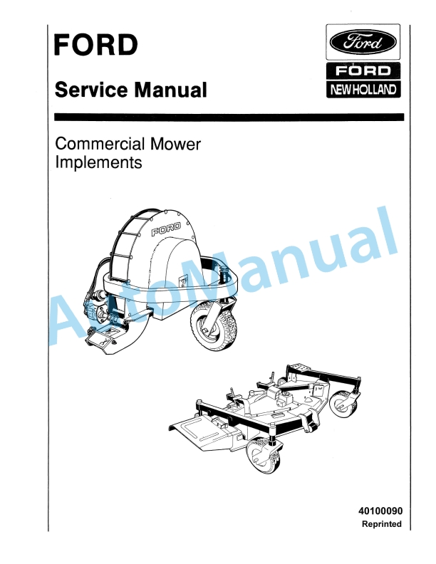 Ford New Holland Commercial Mower Implement Service Manual 40100090