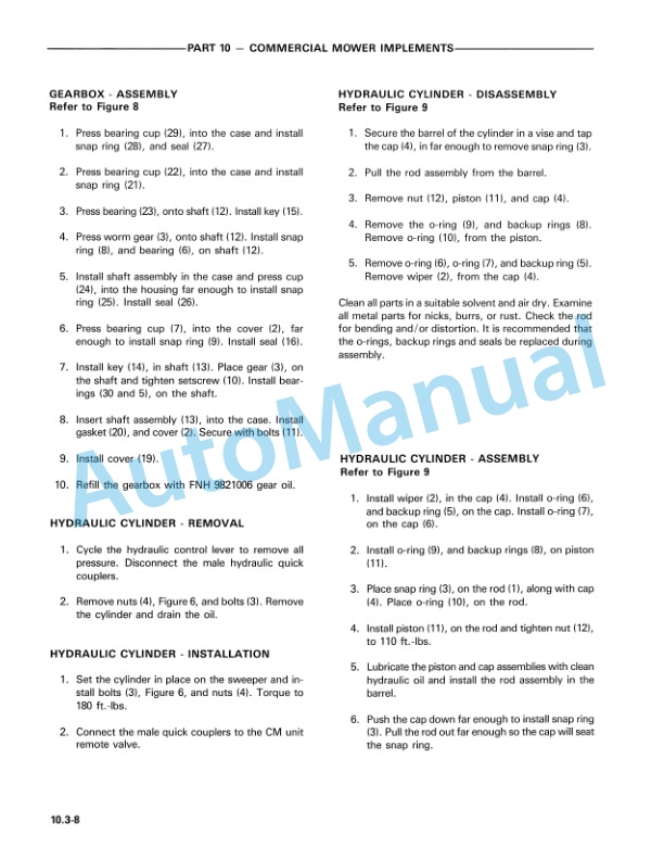 Ford New Holland Commercial Mower Implement Service Manual 40100090 5 Ford New Holland Commercial Mower Implement Service Manual 40100090-5