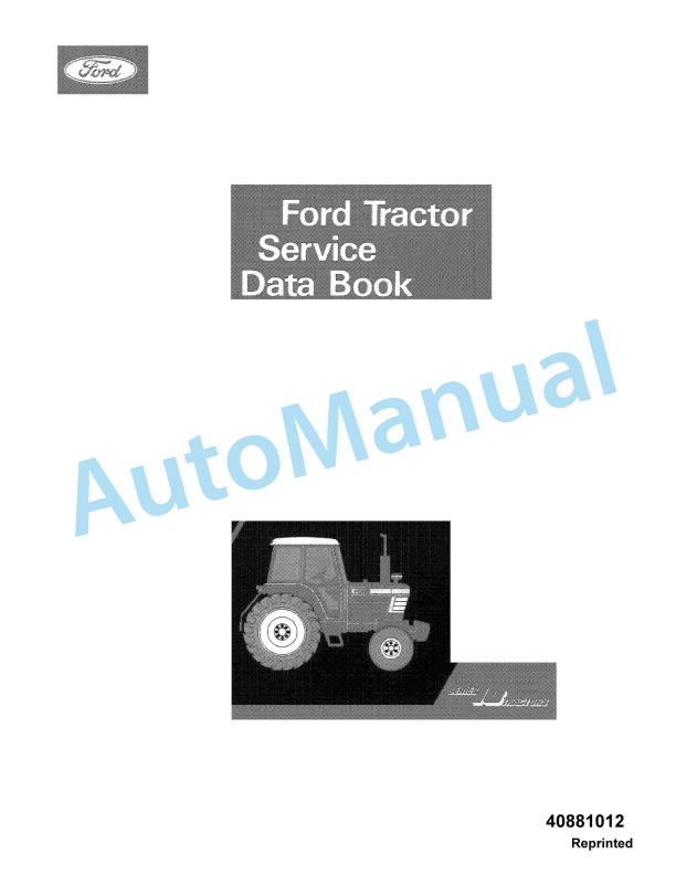 Ford New Holland Data Book Tractor Service Manual 40881012