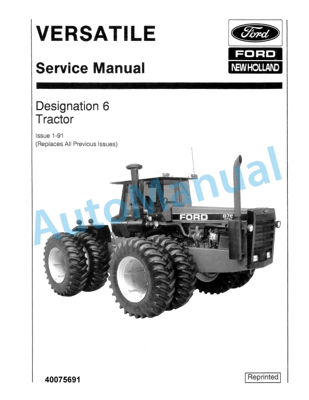 Ford New Holland Designation 6 Tractor Service Manual 40075691