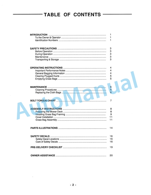 Ford New Holland Grass Collector For LT Gasoline Tractor Operation and Maintenance Manual 41641500 2 Ford New Holland Grass Collector For LT Gasoline Tractor Operation and Maintenance Manual 41641500-2