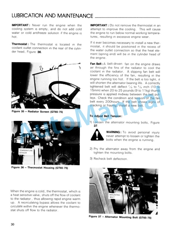 Ford New Holland GT65, GT75, GT85, GT95 Diesel Gasoline Garden Tractor Operation and Maintenance Manual 42641075 4 Ford New Holland GT65, GT75, GT85, GT95 Diesel Gasoline Garden Tractor Operation and Maintenance Manual 42641075-4