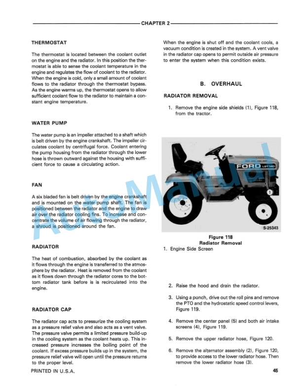 Alternative view of Ford New Holland LGT14D, LGT16D Diesel Lawn and Garden Tractor Service Manual 40001420
