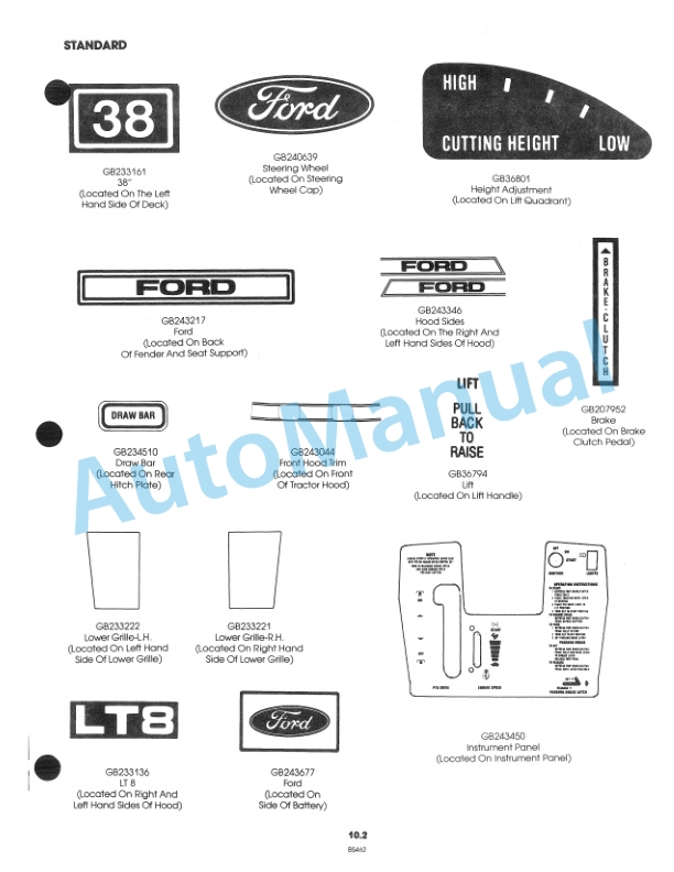 Ford New Holland LT 8 Lawn Tractor Operation and Maintenance Manual 42000810 4 Ford New Holland LT 8 Lawn Tractor Operation and Maintenance Manual 42000810 - Image 4