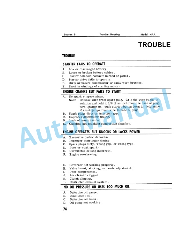 Ford New Holland NAA Tractor Operation and Maintenance Manual 42881007 5 Ford New Holland NAA Tractor Operation and Maintenance Manual 42881007 - Image 5
