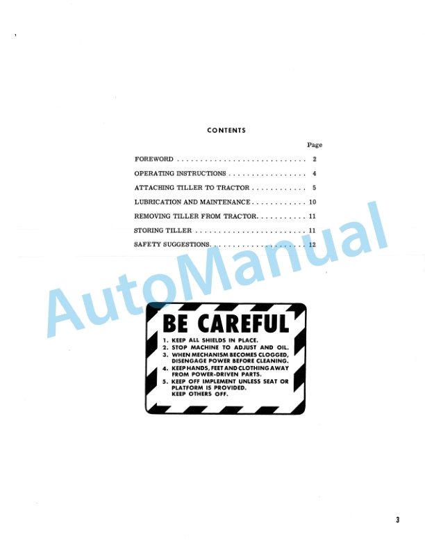 Ford New Holland Tiller-32-Inch Ford 80 and 100 Lawn and Garden Tractor Operation and Maintenance Manual 42641053 2 Ford New Holland Tiller-32-Inch Ford 80 and 100 Lawn and Garden Tractor Operation and Maintenance Manual 42641053-2