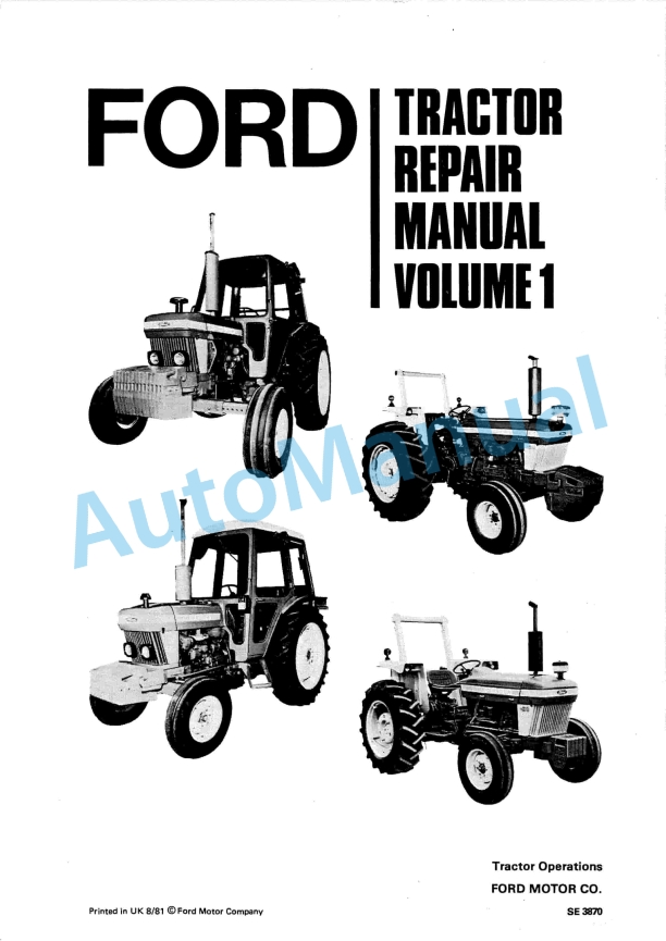 Ford New Holland Tractor Volume Repair Manual 81921357