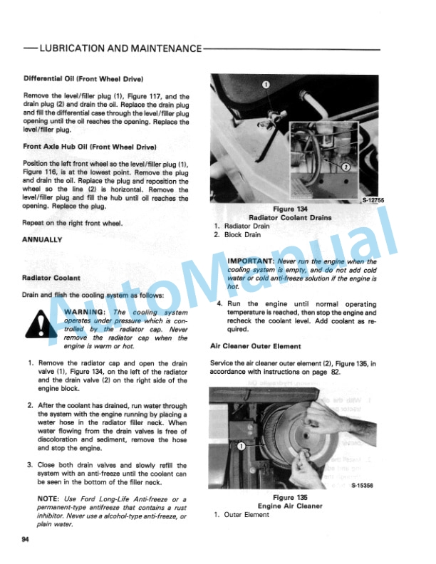 Ford New Holland TW-25, TW-35 Tractor Operation and Maintenance Manual 42002512 5 Ford New Holland TW-25, TW-35 Tractor Operation and Maintenance Manual 42002512-5