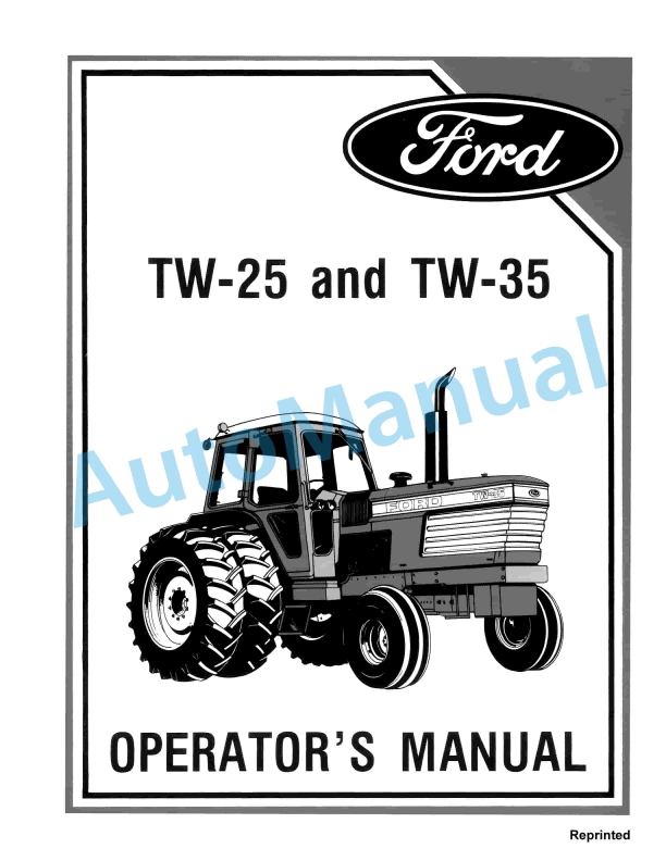 Ford New Holland TW-25, TW-35 Tractor Operation and Maintenance Manual 42002521