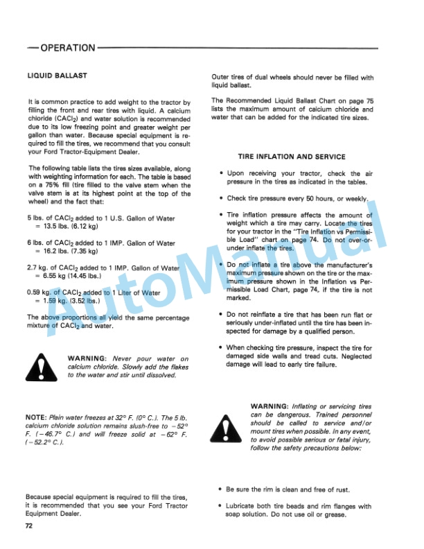 Ford New Holland TW-25, TW-35 Tractor Operation and Maintenance Manual 42002521 4 Ford New Holland TW-25, TW-35 Tractor Operation and Maintenance Manual 42002521-4
