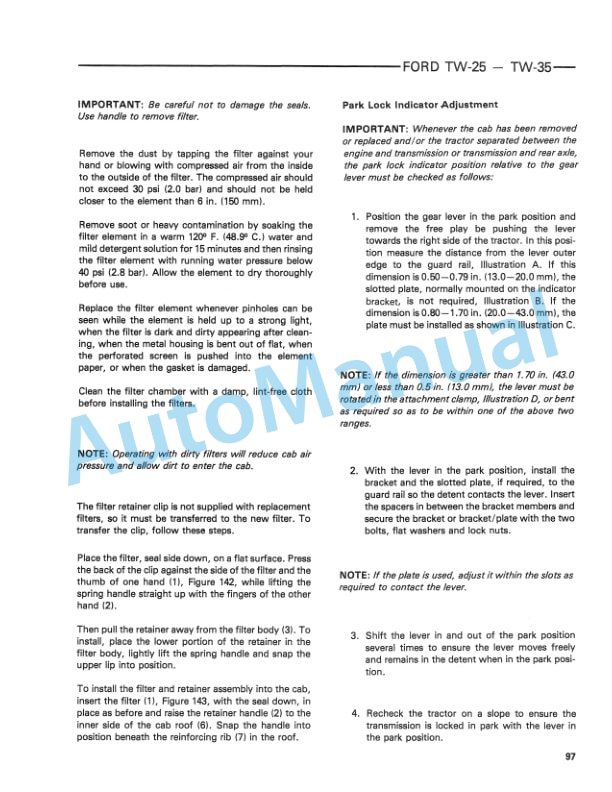 Ford New Holland TW-25, TW-35 Tractor Operation and Maintenance Manual 42002521 5 Ford New Holland TW-25, TW-35 Tractor Operation and Maintenance Manual 42002521-5